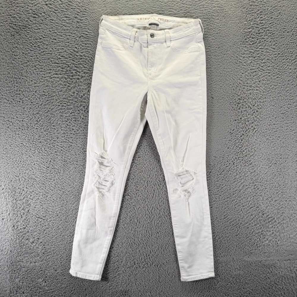 American Eagle Outfitters Next Level Jeans Womens 10 White Cotton Denim Jegging